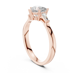 Heart Baguette Three Stone Ring
