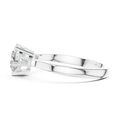 Heart Baguette Three Stone Ring