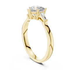Heart Baguette Three Stone Ring