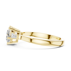 Heart Baguette Three Stone Ring