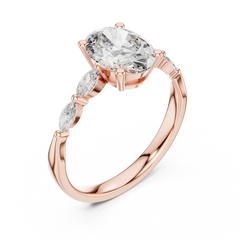 Oval Marquise Cluster Vine Ring