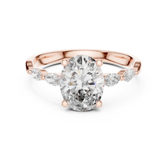 Oval Marquise Cluster Vine Ring