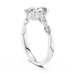 Oval Marquise Cluster Vine Ring