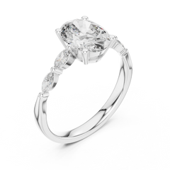 Oval Marquise Cluster Vine Ring