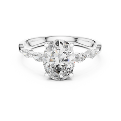 Oval Marquise Cluster Vine Ring
