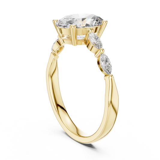 Oval Marquise Cluster Vine Ring