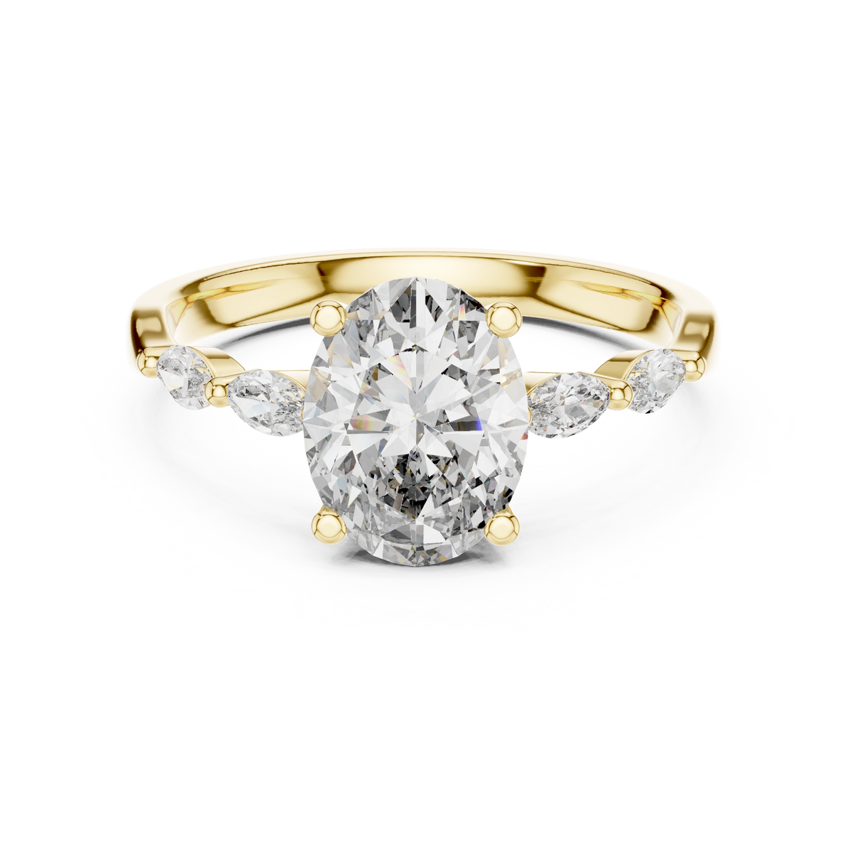 Oval Marquise Cluster Vine Ring