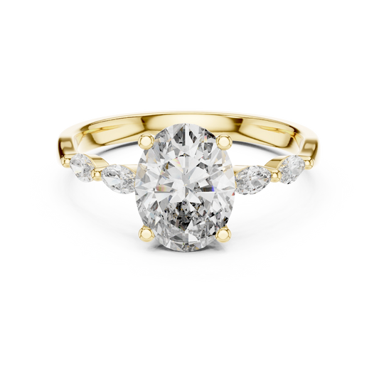 Oval Marquise Cluster Vine Ring