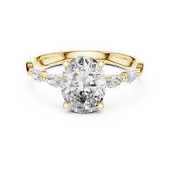 Oval Marquise Cluster Vine Ring
