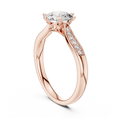 Round Six Prong Pavé Ring