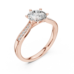 Round Six Prong Pavé Ring