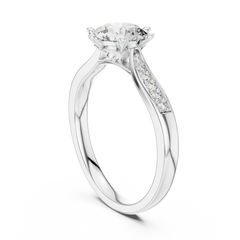 Round Six Prong Pavé Ring