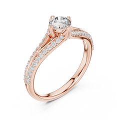Round Brilliant Split Shank Ring