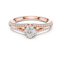 Round Brilliant Split Shank Ring