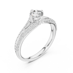 Round Brilliant Split Shank Ring