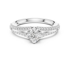 Round Brilliant Split Shank Ring