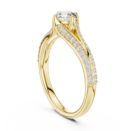Round Brilliant Split Shank Ring