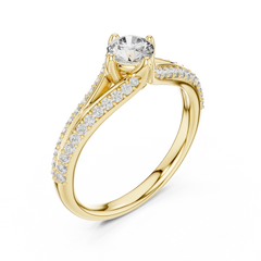 Round Brilliant Split Shank Ring