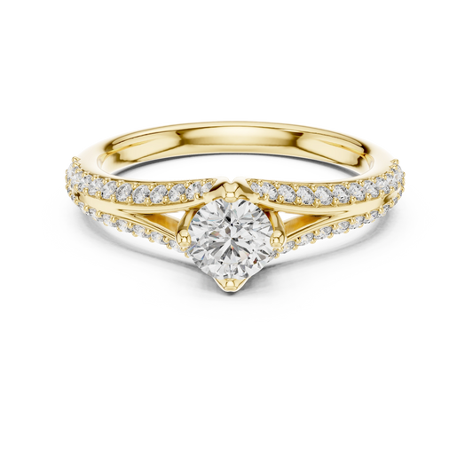 Round Brilliant Split Shank Ring