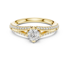 Round Brilliant Split Shank Ring