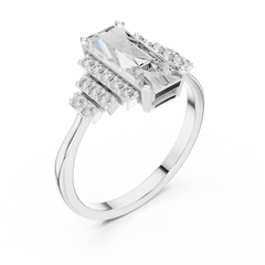 Emerald Art Deco Gatsby Ring