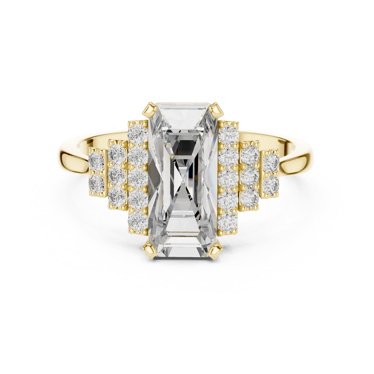Emerald Art Deco Gatsby Ring