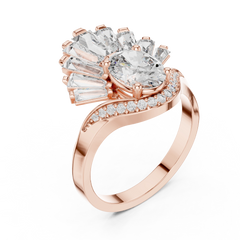 Oval Radiant Sunburst Tiara Ring