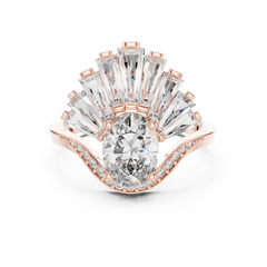 Oval Radiant Sunburst Tiara Ring