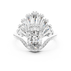 Oval Radiant Sunburst Tiara Ring