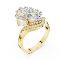 Oval Radiant Sunburst Tiara Ring