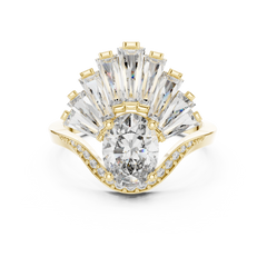 Oval Radiant Sunburst Tiara Ring