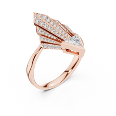 Trillion Art Deco Fan Ring