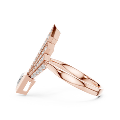 Trillion Art Deco Fan Ring