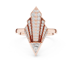 Trillion Art Deco Fan Ring