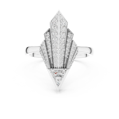 Trillion Art Deco Fan Ring