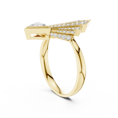 Trillion Art Deco Fan Ring