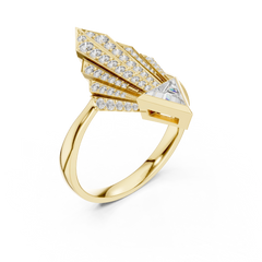 Trillion Art Deco Fan Ring