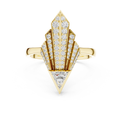 Trillion Art Deco Fan Ring
