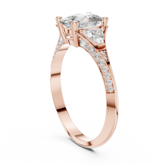 Oval Trillion Chevron Ring