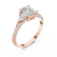 Oval Trillion Chevron Ring