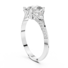 Oval Trillion Chevron Ring