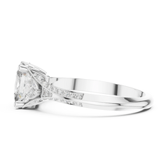 Oval Trillion Chevron Ring