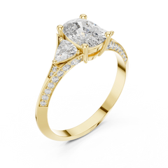 Oval Trillion Chevron Ring