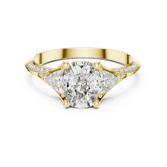 Oval Trillion Chevron Ring