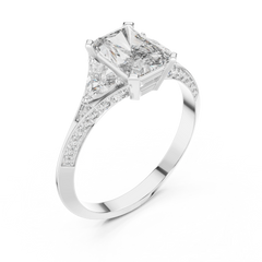 Radiant Trillion Chevron Ring