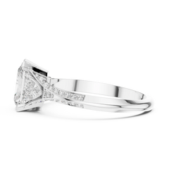 Radiant Trillion Chevron Ring