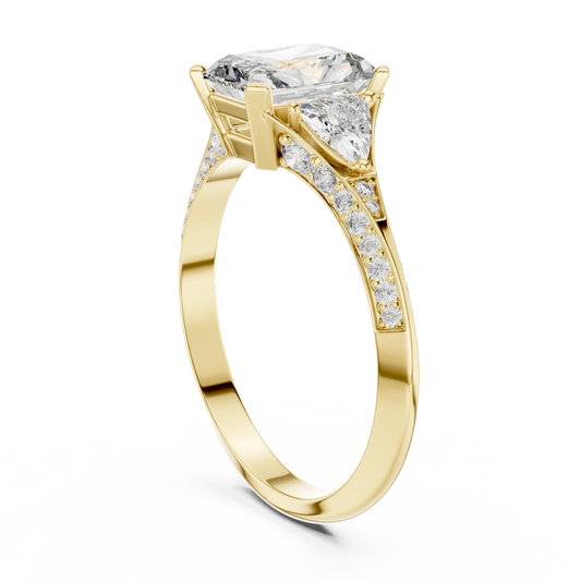 Radiant Trillion Chevron Ring