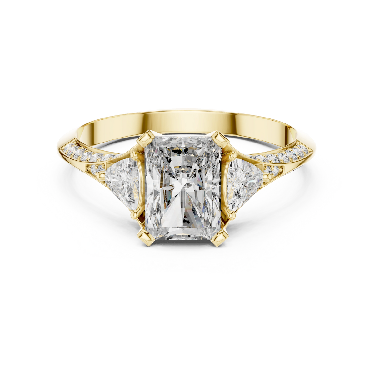 Radiant Trillion Chevron Ring