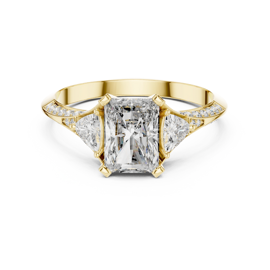 Radiant Trillion Chevron Ring