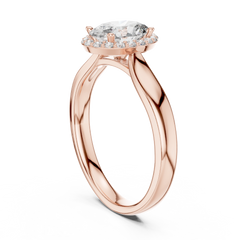 Oval Solitaire Halo Ring